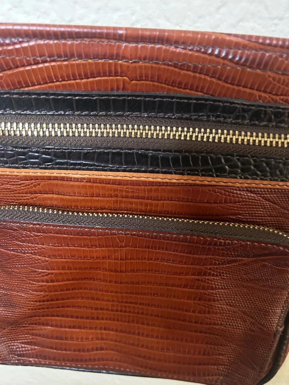 Brahmin Leather Crossbody Bag‎ in Brown Casual Western Festival Rustic Rodeo
